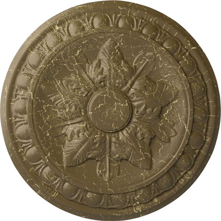 Ekena Millwork Exeter Ceiling Medallion (Fits Canopies up to 3 1/8"), 17 3/4"OD x 1 1/8"P, Mississippi Mud Crackle CM17EXMMC